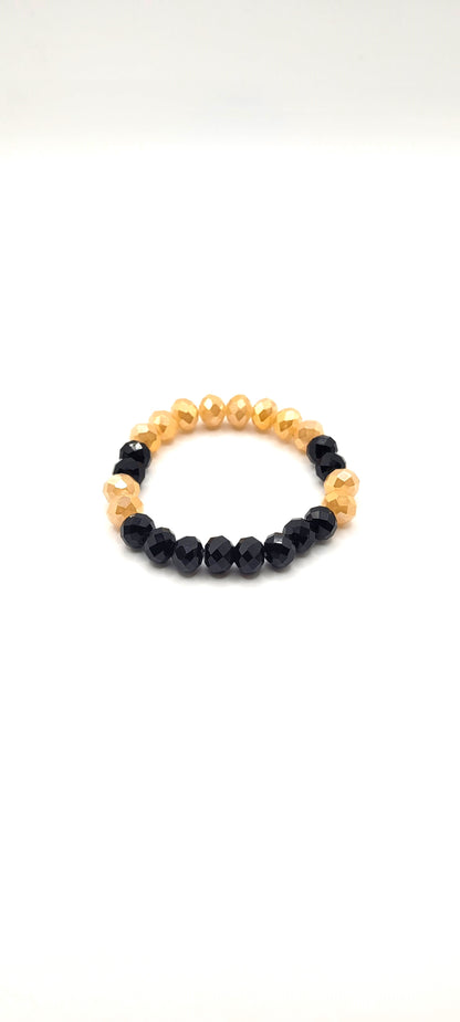 Champagne and Black Crystal Bracelet