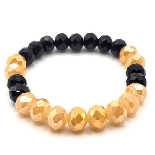 Champagne and Black Crystal Bracelet