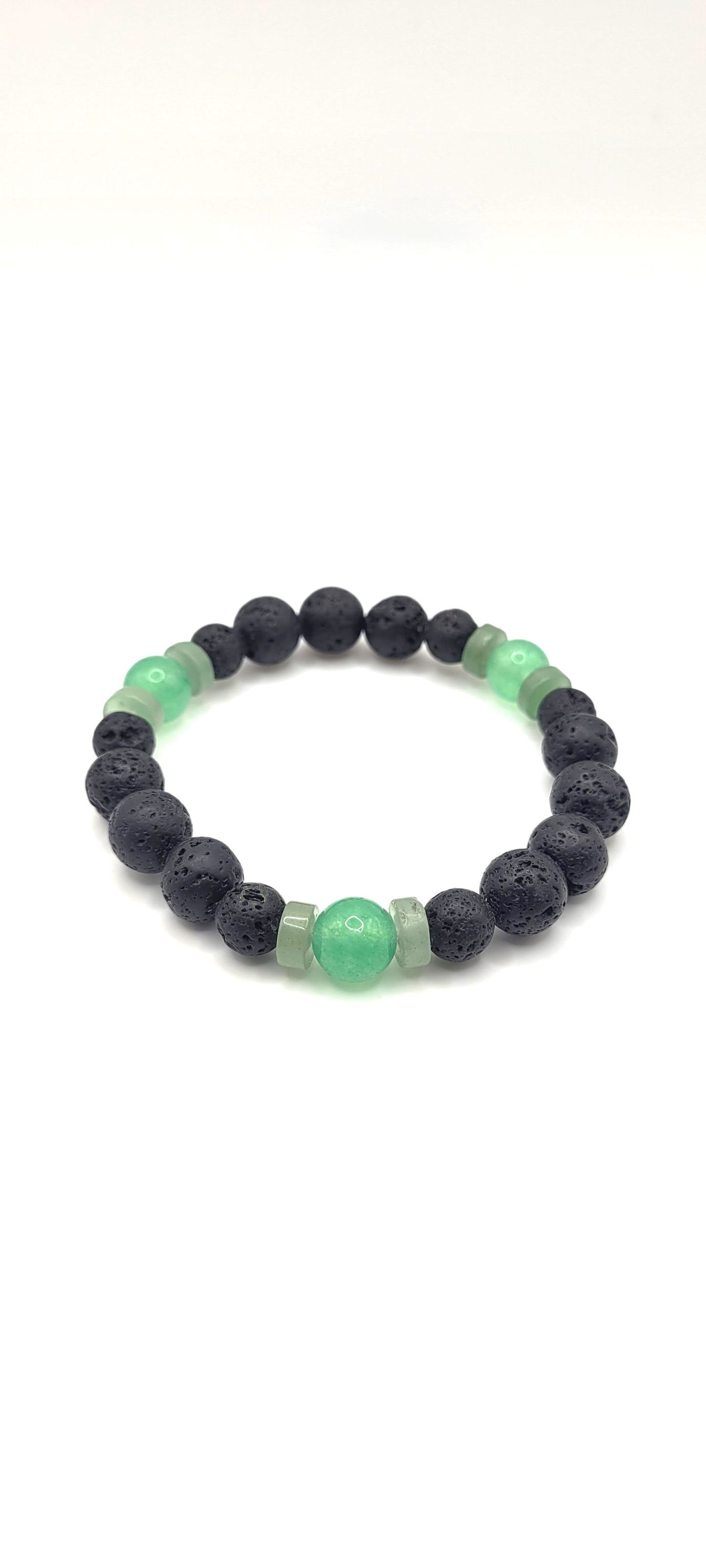 Green Aventurine and Lava Rock Bracelet