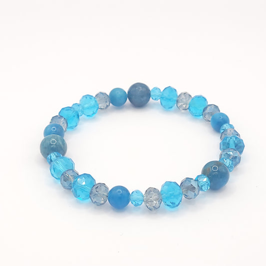 Blue Jasper and Crystal Bracelet