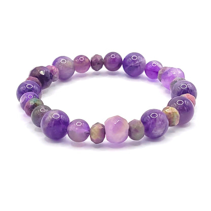 Ruby and Amethyst Stretch Bracelet Size 7.5mm